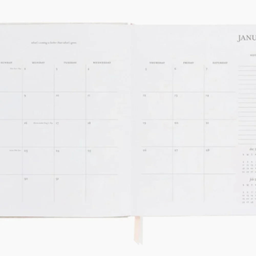 2023 Desk Agenda Planner Notebook by Sugar Paper in Flax color with gold finish - Picture 2 of 2